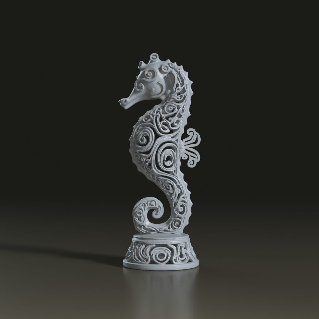 Filigree Porcelain Seahorse Sculpture