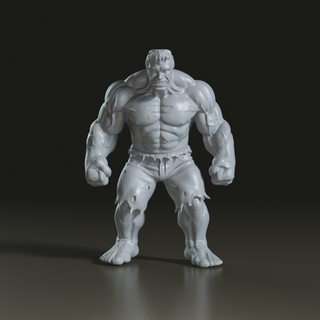 Realistic Detailed Incredible Hulk 3D Statue
