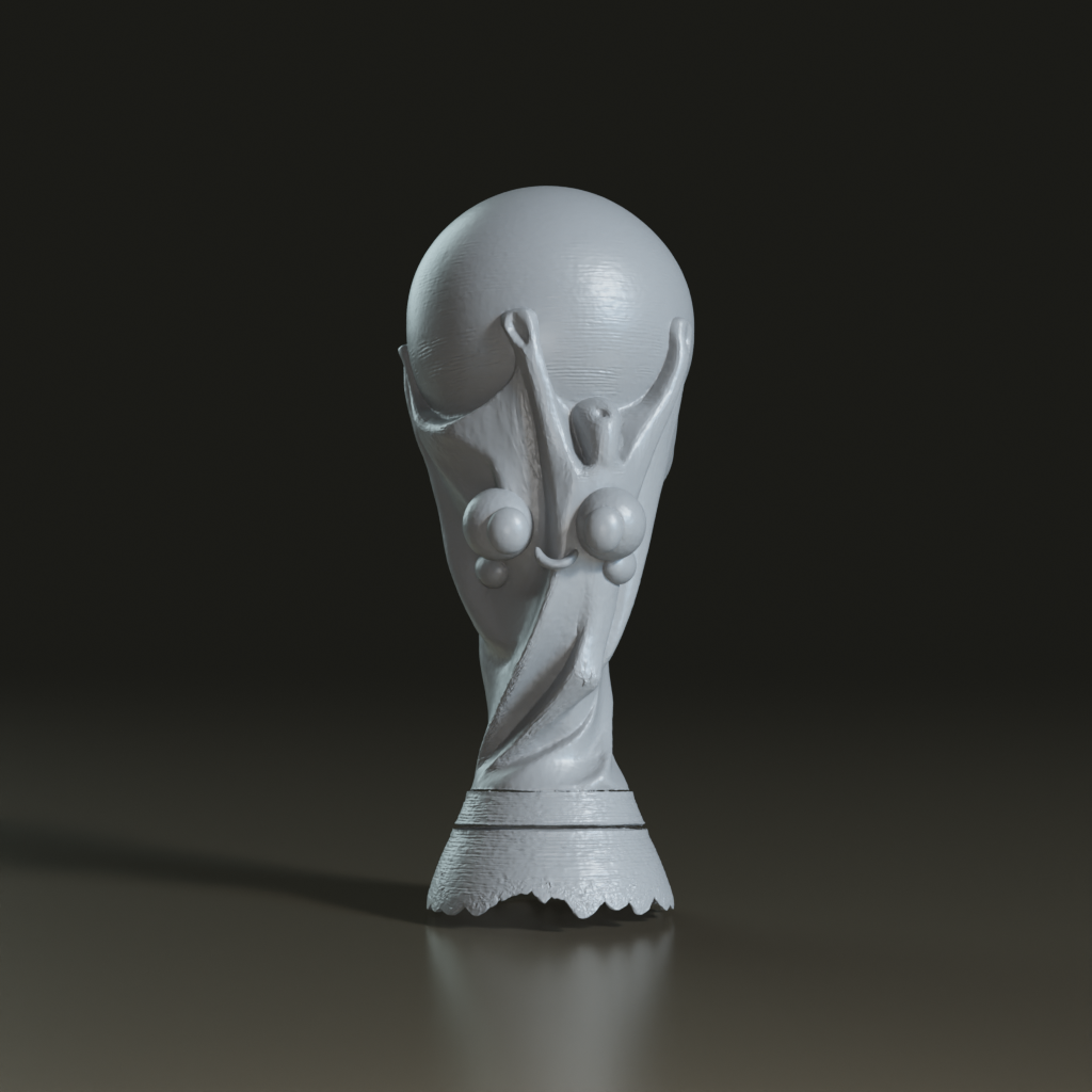 Stylized Kawaii World Cup Trophy 3D Model