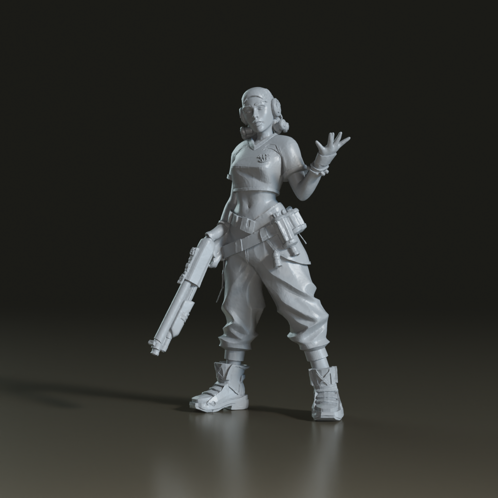 High-quality 3D tactical character with detailed