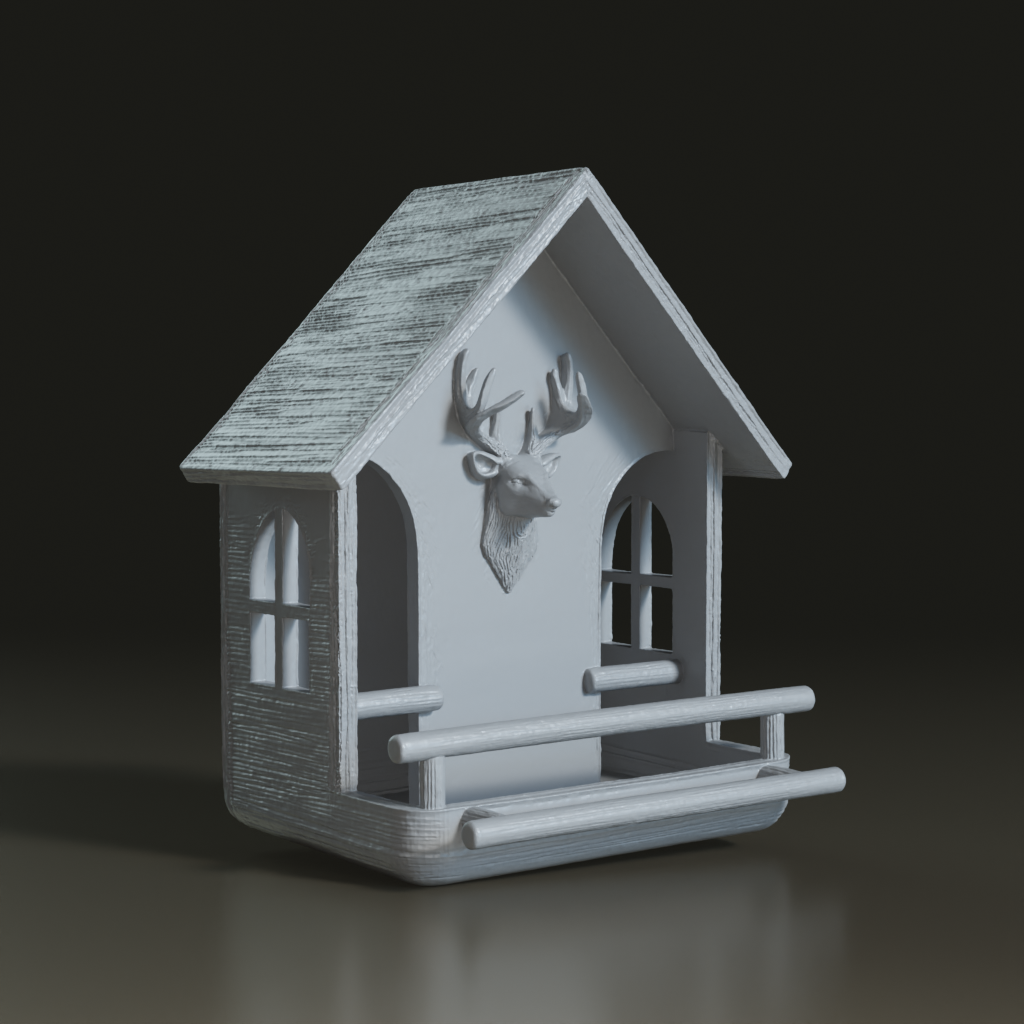 Stylized 3D Printed Deer Accent Birdhouse