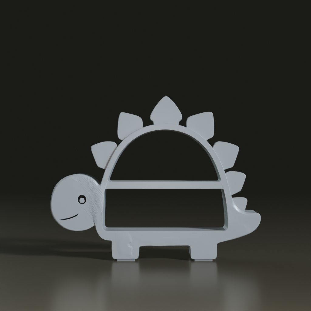 Stylized Blue Stegosaurus Kids Shelf 3D Model