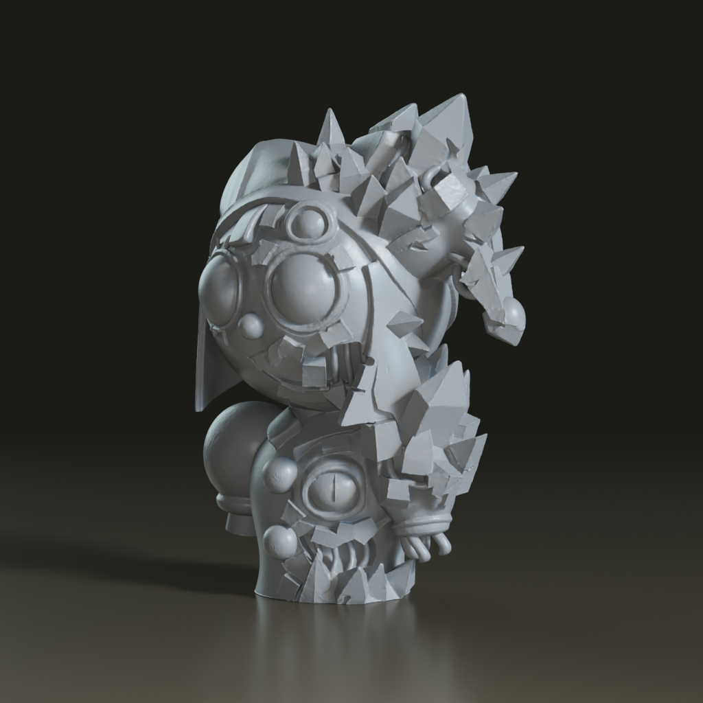 Stylized Cyberpunk Jester Clown 3D Bust