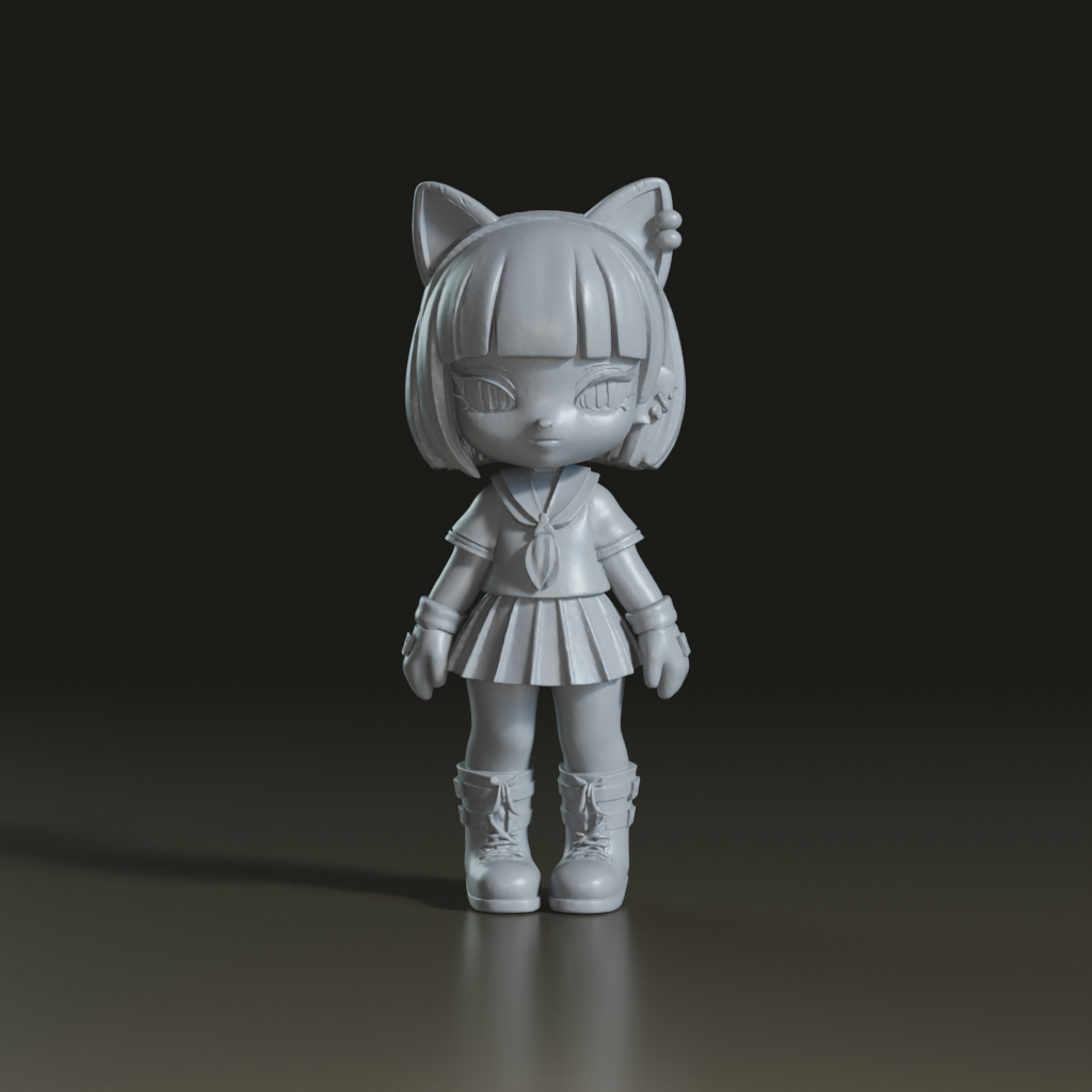 Stylized Punk Catgirl Chibi Blind Box Figure