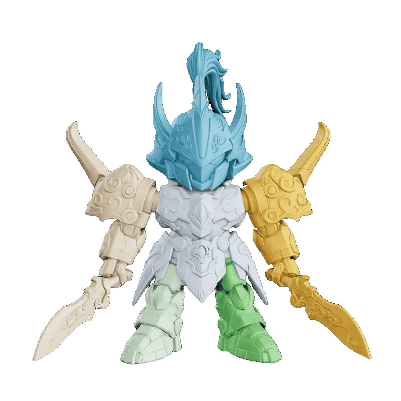 AI-powered 3D model splitting result of a character model