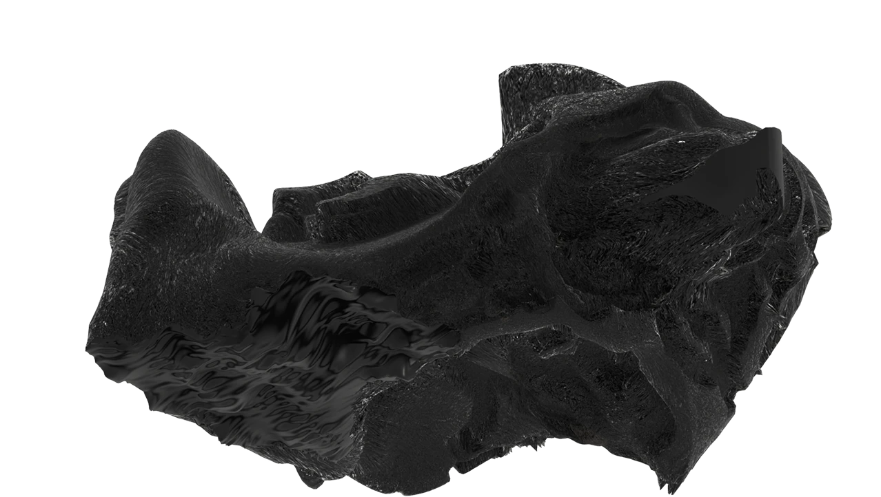 Rock base under the split 3D character model
