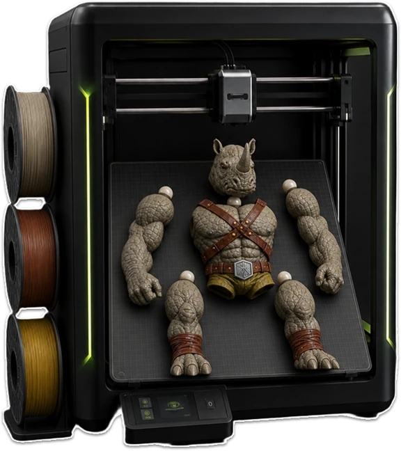 Modelo de rinoceronte preparado para impresión 3D