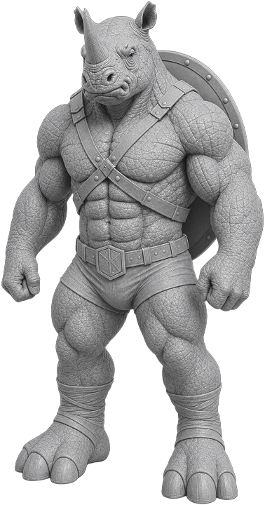 Modelo 3D de rinoceronte sin textura